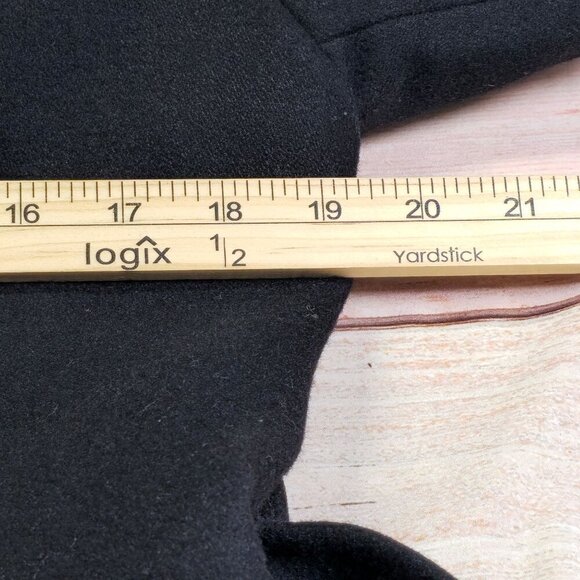 Michael Kors Black Wool-Blend Hooded Belted Coat Women's Medium - Picture 6 of 8